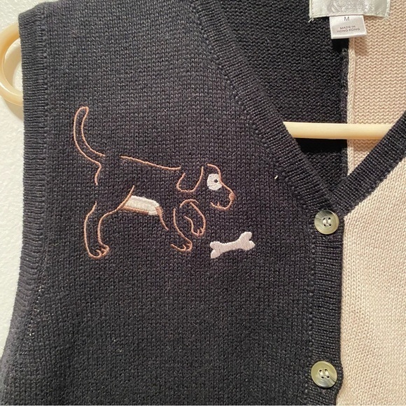 Christopher & Banks Vest Women’s Size M Animals Novelty Button Down Sweater - Picture 6 of 14